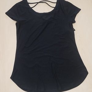 Black shirt with cris cross back